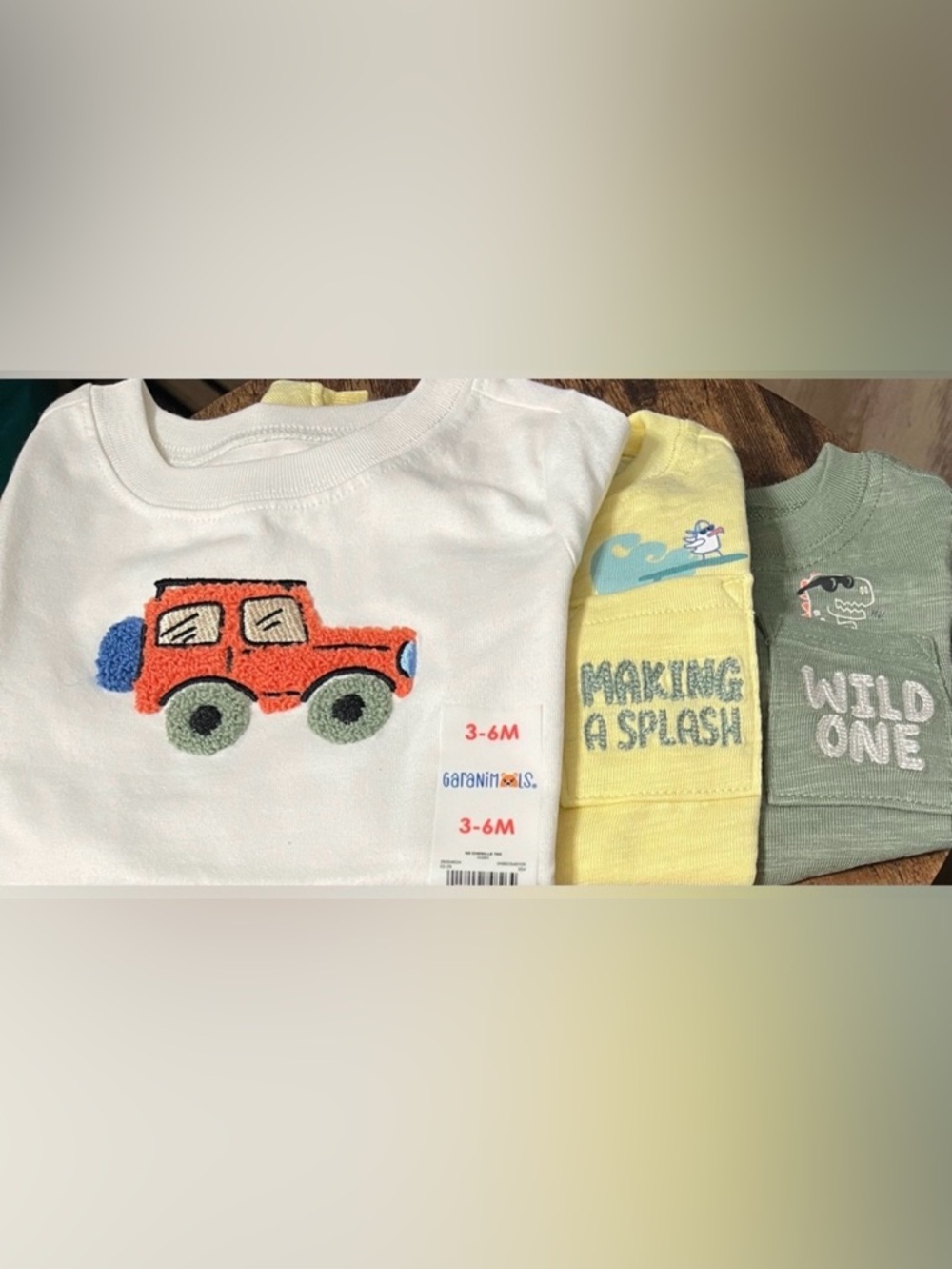 Garanimals Infant Boy 3 Pc Set Crew Neck Short Sleeve T-Shirt Bundle 3-6 Mon NWT